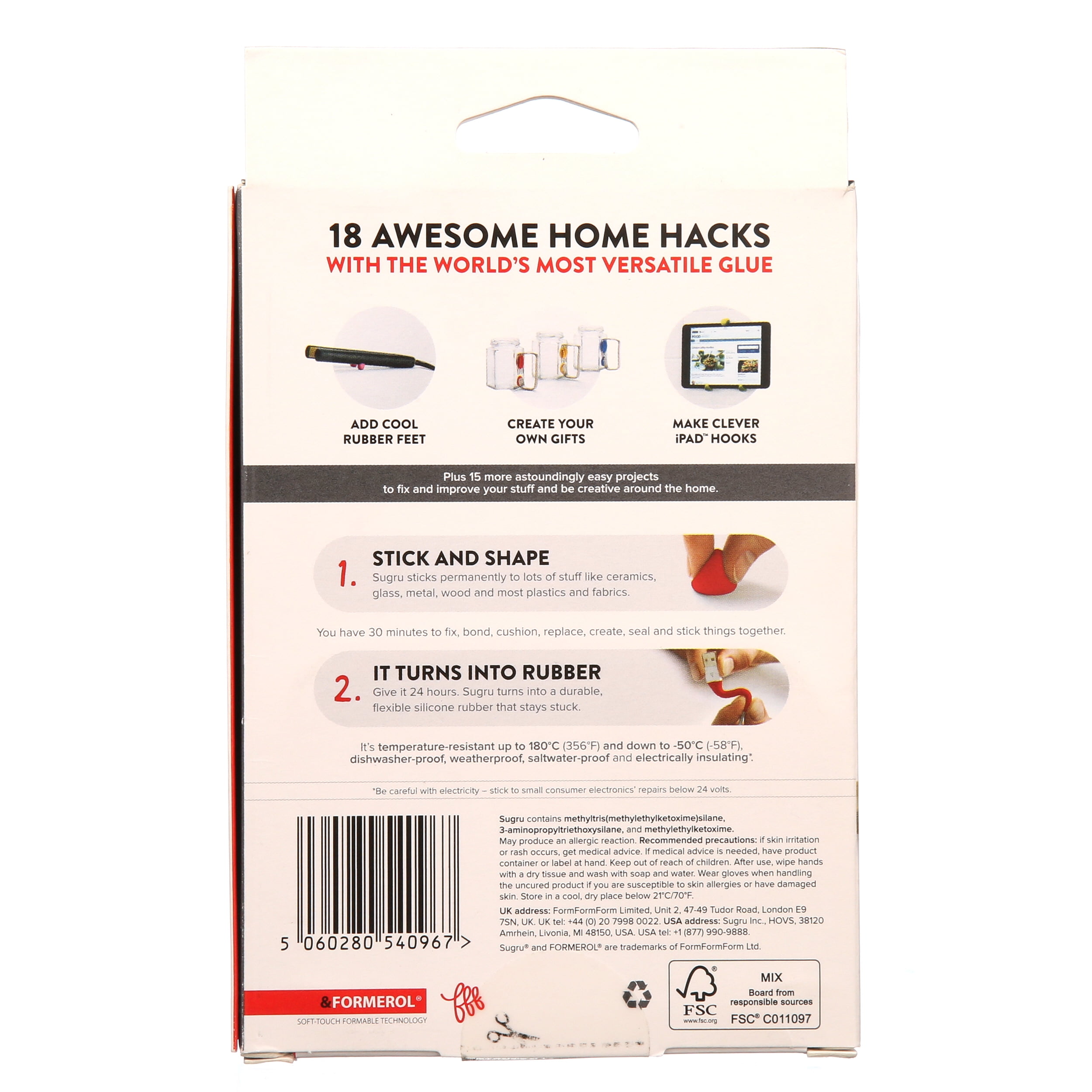 Sugru Mouldable Glue - Original Formula - Hacks for your Home Kit 