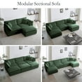 thumbnail image 6 of Modern Oversized L Shaped Modular Sectional Sofa with Ottoman,Chenille Deep Love Seat,Upholstered Cloud Couch for Living Room Bedroom Apartment,Green, 6 of 7