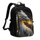 thumbnail image 1 of Disketp Golden White Fire Dragon Mochila de Viaje Estampada para Laptop con Puerto de Carga USB, Mochila Impermeable para Computadora – Regalo para Hombres y Mujeres, 1 of 7