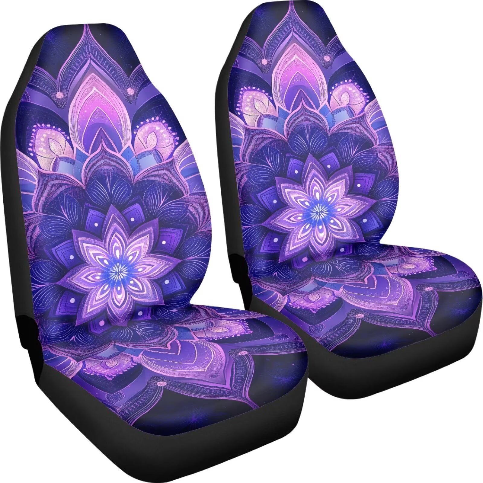 Binienty Abstract Boho Car Seat Covers Mandala Floral Automotive Front Seat Covers Set of 2 Pack for SUV Truck Van Car Interior Accessories