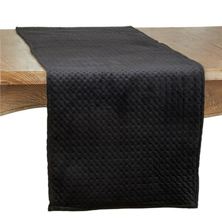 

16 x 72 in. Pinsonic Velvet Oblong Table Runner Black