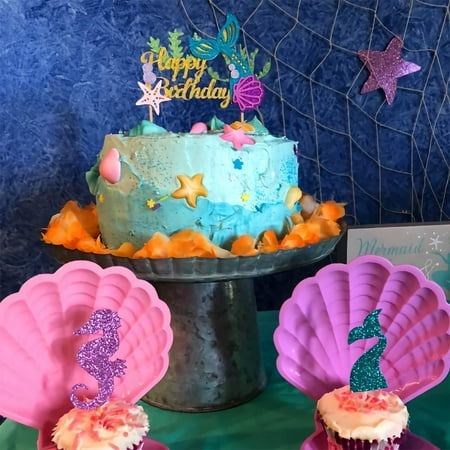 Sakolla Glitter Mermaid Birthday Cake Topper Happy Birthday Cake Decoration For Under The Sea Themed Baby Shower Birthday Party Supplies Walmart Canada Sakolla Glitter Mermaid Birthday Cake Topper Happy Birthday Cake Decoration For Under The Sea Themed Baby Shower Birthday Party Supplies Walmart Canada