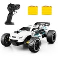 thumbnail image 1 of Tecnock RC Racing Car, 2.4GHz High Speed Remote Control Car, 1:18 2WD Toy Cars Buggy for Boys & Girls with Two Rechargeable Batteries for Car, Gifts for Kids (White), 1 of 5