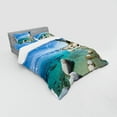 thumbnail image 2 of Ambesonne Nature Bedding Set 4 Pcs, Coastal Tropical Tahoe, Queen, Blue Grey, 2 of 2