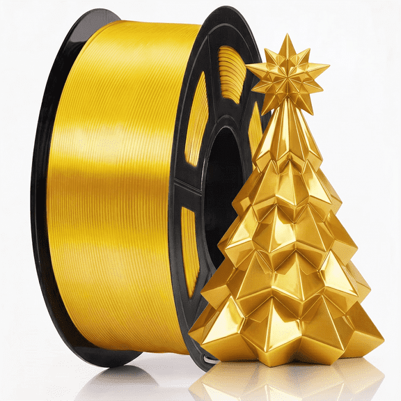Silk PLA Filament 1.75mm, Gold, 1kg | 1KG Dimensional Accuracy  /- 0.03mm for Most FDM 3D Printers