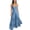 #256-Blue, variant on Women's Spring European and American Style Sweet V-Neck Backless Jumpsuit, Sleeveless Romper with Adjustable Straps for Party and Vacation