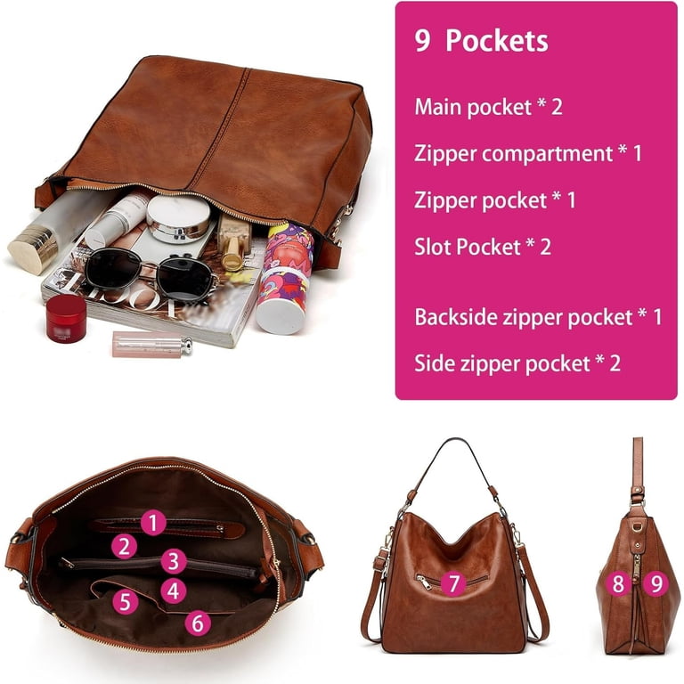GMDISC Hobo Crossbody Bag for Women, Brown photo 2