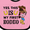thumbnail image 4 of Inktastic Yes, This is My First Rodeo- Cowgirl in Hat and Boots Girls Baby Bib, 4 of 4