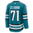 thumbnail image 3 of Men's Fanatics Macklin Celebrini Teal San Jose Sharks Home Premium Jersey, 3 of 3