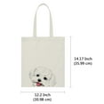 thumbnail image 3 of WIRESTER 14.17 x 12.2 inches Cotton Tote Bag Reusable Grocery Shopping Cloth Bags - Animal Maltese Dog, 3 of 6