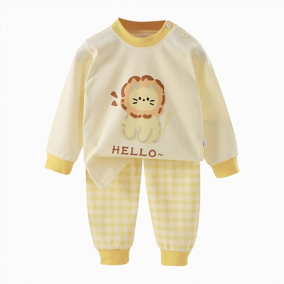 Baby Boys Girls's and Toddler Long Sleeve Top and Pants Snug Fit Cotton 2 Piece Pajama Set Long Sleeve Loungewear Homewear,18-24 Months