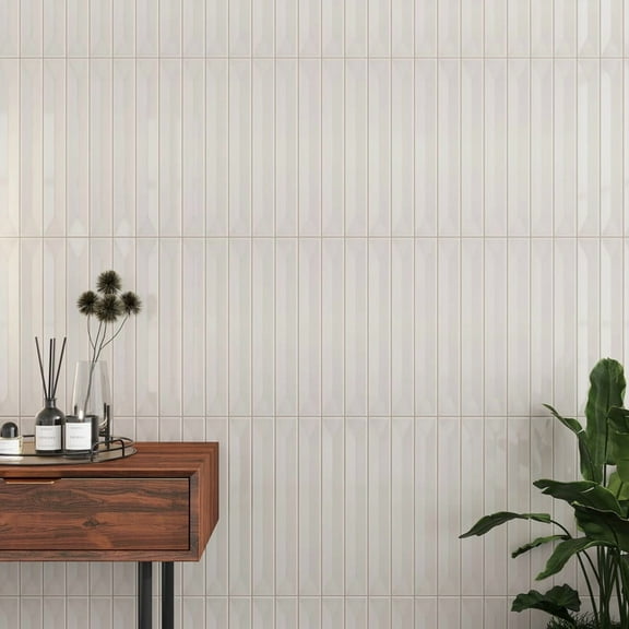 Horizonte 2 x 16 in. Glossy Soft Dove Gray Ceramic Deco Subway Wall Tile (10.76 sq ft/case) - 50 Pack