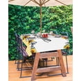 thumbnail image 3 of Hokiten Outdoor Tablecloths with Umbrella Hole & Zipper, Spring Sunflower 60 x102 Inch Rectangle Tablecloths, Yellow Plaid Bows Country Rustic Waterproof Table Cloth, Patio/Pool/Picnic Table Covers, 3 of 7