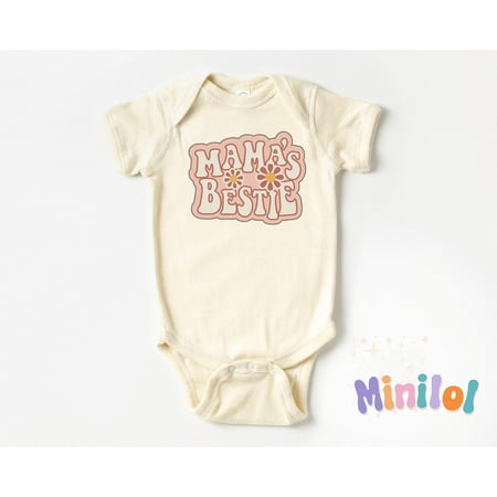 Mama S Bestie Onesie  Retro Girls Bodysuit  I Love My Mom Funny Onesie  Baby Shower Gift  Mother S Day Gift  Retro Outfit For Girls Cool Baby Clothing  Cute Baby Onesie  BABY BODYSUIT LAT 4424
