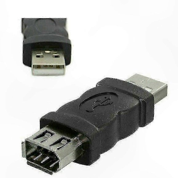 IEEE 1394 to USB Adapter Cable - 6 Pin Female to Male Converter Plug for Data Transfer