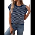 thumbnail image 2 of Suéter Informal de Rayas con Mangas y Bloques de Color Azul, Talla XL, 2 of 9
