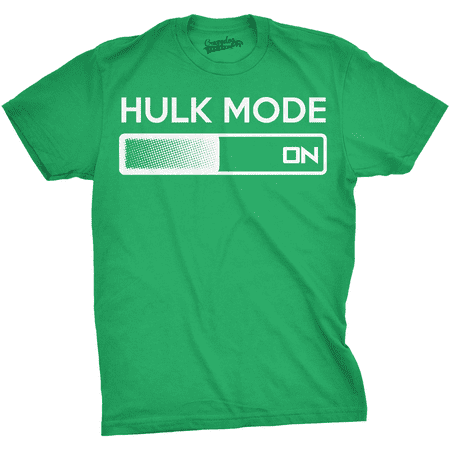hulk mode on t shirt funny comic book super hero hilarious workout shirts (green) - (Best Superhero T Shirts)