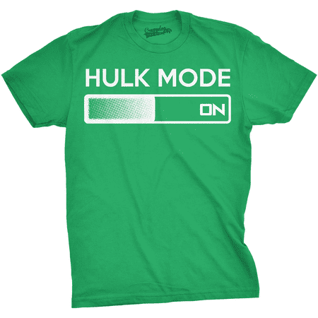 hulk mode on t shirt funny comic book super hero hilarious workout shirts (green) -