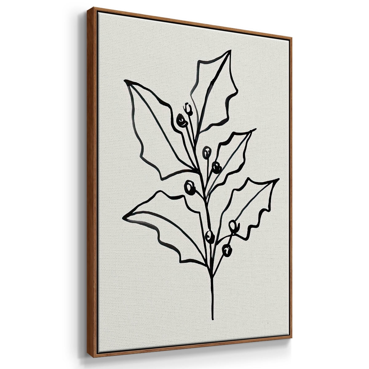 Evergreen Ink I - Framed Gallery Wrapped Holiday Canvas - 25 x 37 - Rosewood Frame