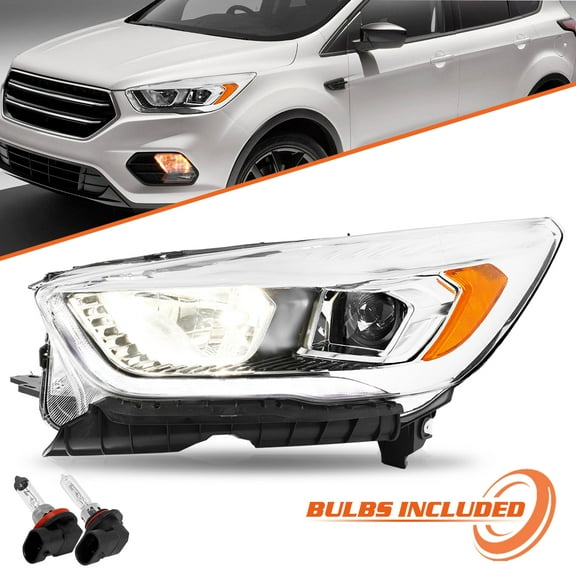 For 2017 2018 2019 Ford Escape Halogen with LED DRL Left Driver Headlight Lamp
