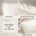 thumbnail image 3 of Luxury Mongolian Fluffy Faux Fur Series Square Decorative Throw Pillow Cusion for Couch, 22" x 22", Off White, 2 Pack, 3 of 6