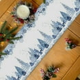 thumbnail image 2 of Christmas Table Runner 120 Inch Blue Snowflake Winter White Holiday Table Runners for Christmas Reindeer Elk Forest Dinner Runner Xmas Party Decorations, 2 of 6