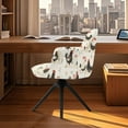 thumbnail image 3 of Whosucclay Rooster Chicken Flower Print Swivel Armchair Accent Dining Chair Cover for Office, Stretch Curved Back Chair Covers with Arms, Modern Office Desk Chair Sliopcover for Living Room, 3 of 7