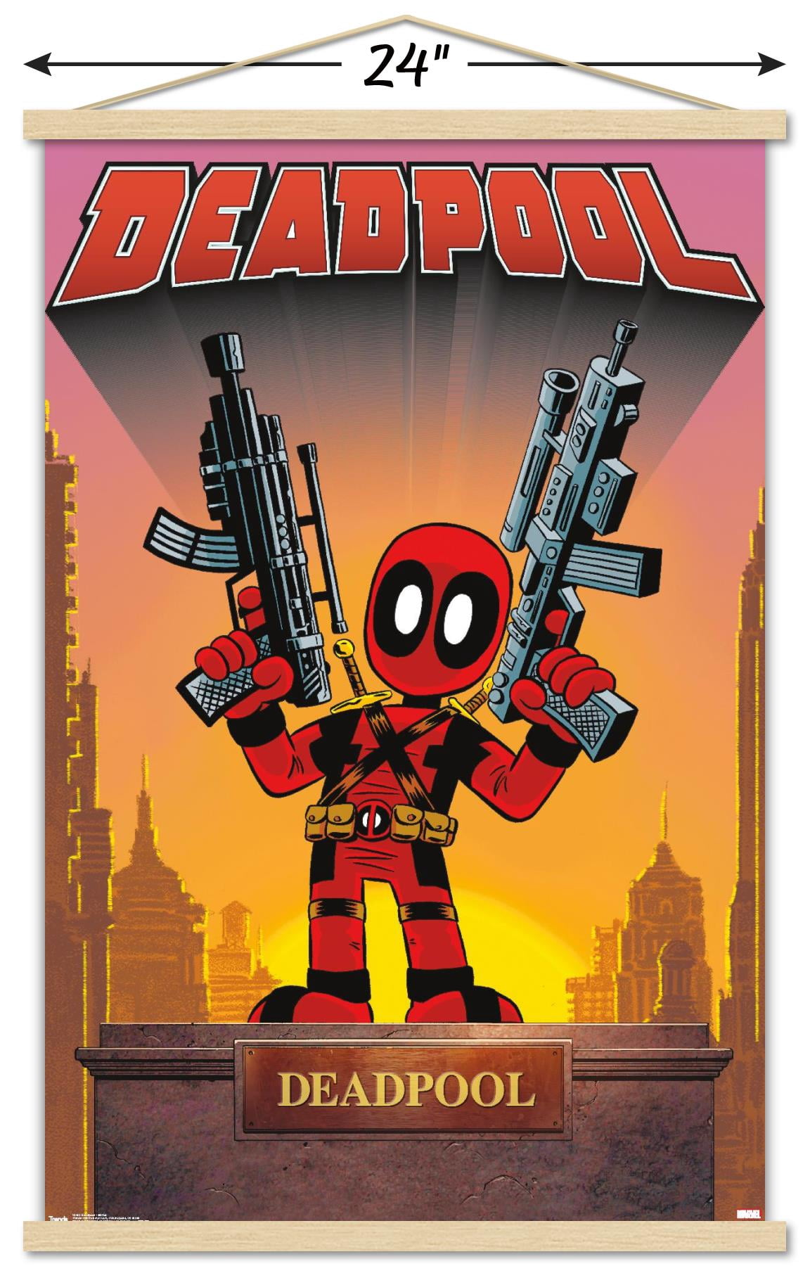 Marvel Comics - Deadpool - Statue Wall Poster with Magnetic Frame, 22.375" x 34"