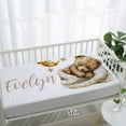 thumbnail image 6 of KAINSY Custom Bedding Set,Personalized Name Baby Bedding Set,Star Bear Theme Bedding 5 Pcs-Blanket Fitted Sheet Changing Pad Cover Wall Art,Ideal Nursery Decor Gift for Baby Girls Boys, 6 of 8