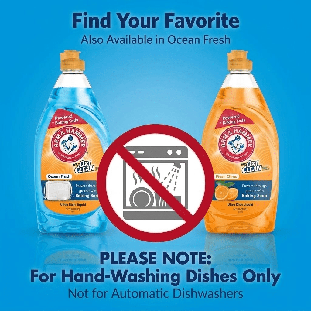 Arm & Hammer + Oxi Clean Ultra Dish Liquid Soap, Ocean Fresh, 24 fl oz
