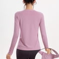 thumbnail image 5 of Long Sleeve Shirts for Women, Workout Shirts for Women Long Sleeve, Workout Tops for Women, Quick Dry Gym Athletic Tops，Seamless Yoga Shirts, 5 of 9