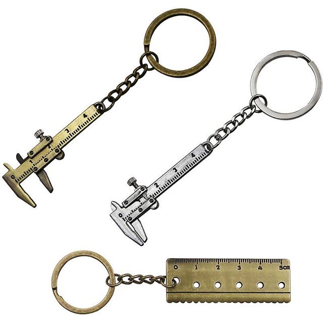 Brillar Mini Vernier Caliper BRI Aleación de Zinc Color Vintage 3 Piezas