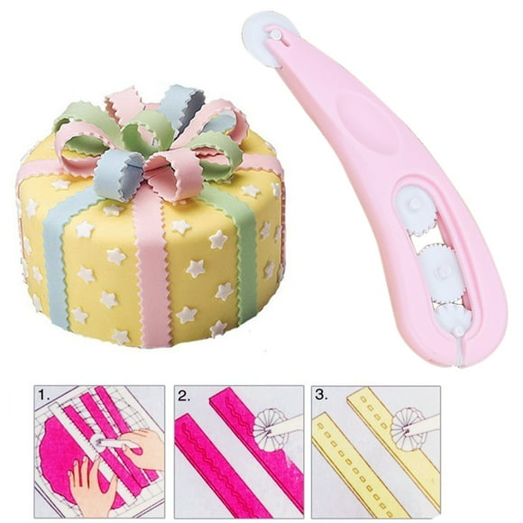 TidBay Fondant Cake Sugar Craft Paste Embosser 4-Wheel Icing Stitching Cutter DIY Tool