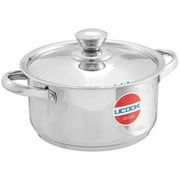 UCOOK Platinum Lifetime Casserole with Lid 220 Mm Stainless Steel Cookware, Silver