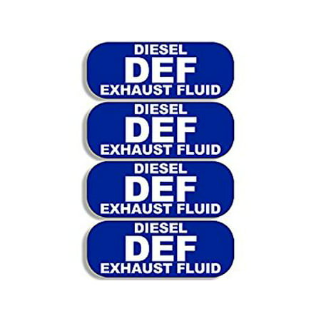 4 Pack DEF Diesel Exhaust Fluid Sticker Decal ics (bio small truck usa) 1 x 3 inch (times