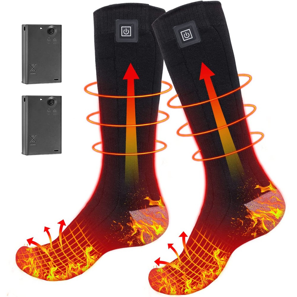 Rechargeable 4000mAh Heated Socks – Electric Foot Warmers For Hunting & Winter Sports