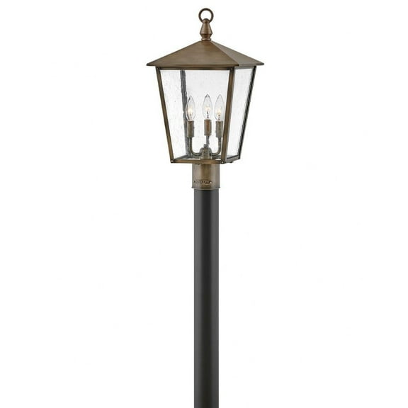 3 Light Medium Outdoor Post Top Or Pier Mount Lantern In Traditional Style 11 Inches Wide By 20.75 Inches High-Burnished Bronze Finish Hinkley