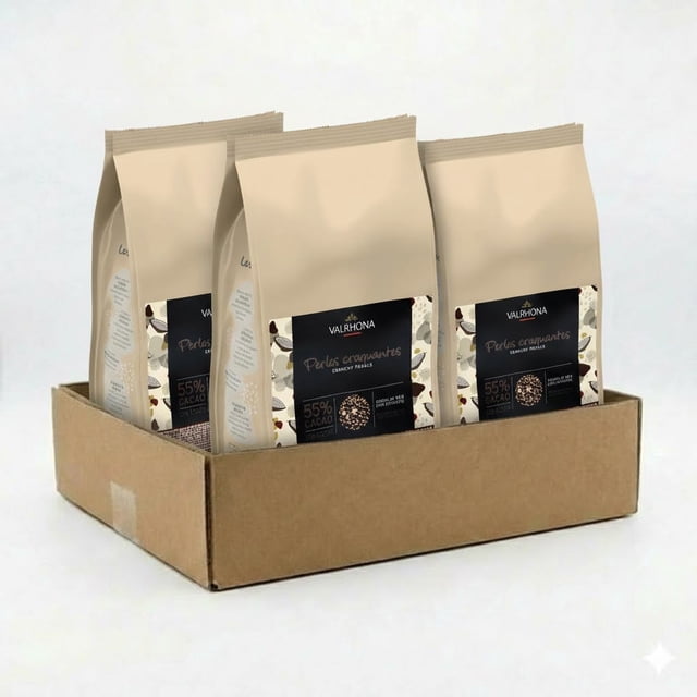 Valrhona 55% Dark Chocolate Crunchy Pearls - 3 KG Bulk Professional Inclusion