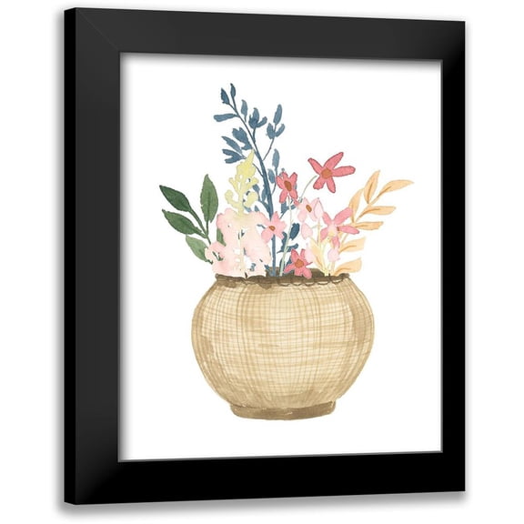 Price, Lucille 12x14 Black Modern Framed Museum Art Print Titled - Basket Of Wild Flowers