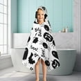 thumbnail image 6 of Halloween Black Ghosts Bats and Pumpkins Hooded Bath Towel，50"x30" for Ages 3 To 12 Kids, Quick Dry Lightweight Soft Microfiber Hood Beach Towel Cover Up for Kids, 6 of 7