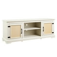 thumbnail image 5 of 65-Inch Width & Ample Space - White TV Console with Rattan Doors, 5 of 6