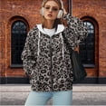 thumbnail image 5 of Yuyamidu Leopard Print Hoodie Womens Sweatshirt Oversized Zip Up Hoodie for Women Sweat Shirt Ladies Sweatshirts Hooded Sweatshirt Outerwear with Pockets S, 5 of 8