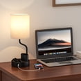 thumbnail image 3 of NiteLoom 2 Pack Table Lamps, 3 Color Temperature with USB-A+C & 2 AC Outlets for Bedroom Office Dorm, 3 of 9