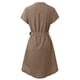 thumbnail image 3 of Vestidos Para Mujer Verano Vestido Casual Liso de Mujer Vestido de Manga Corta Con Cuello En V Vestido Casual Suelto, 3 of 3