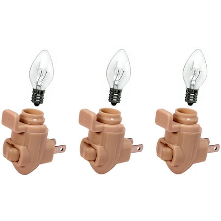 

Plug in Night Light Kit Includes Shade Clip & 4 Watt Bulb Ivory Plastic Great for Making Your Own DIY Decorative Night Lights Pack of 3 Kits