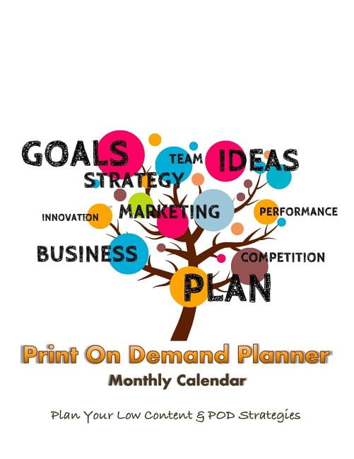 Print on Demand Planner Monthly Calendar Plan Your Low Content and