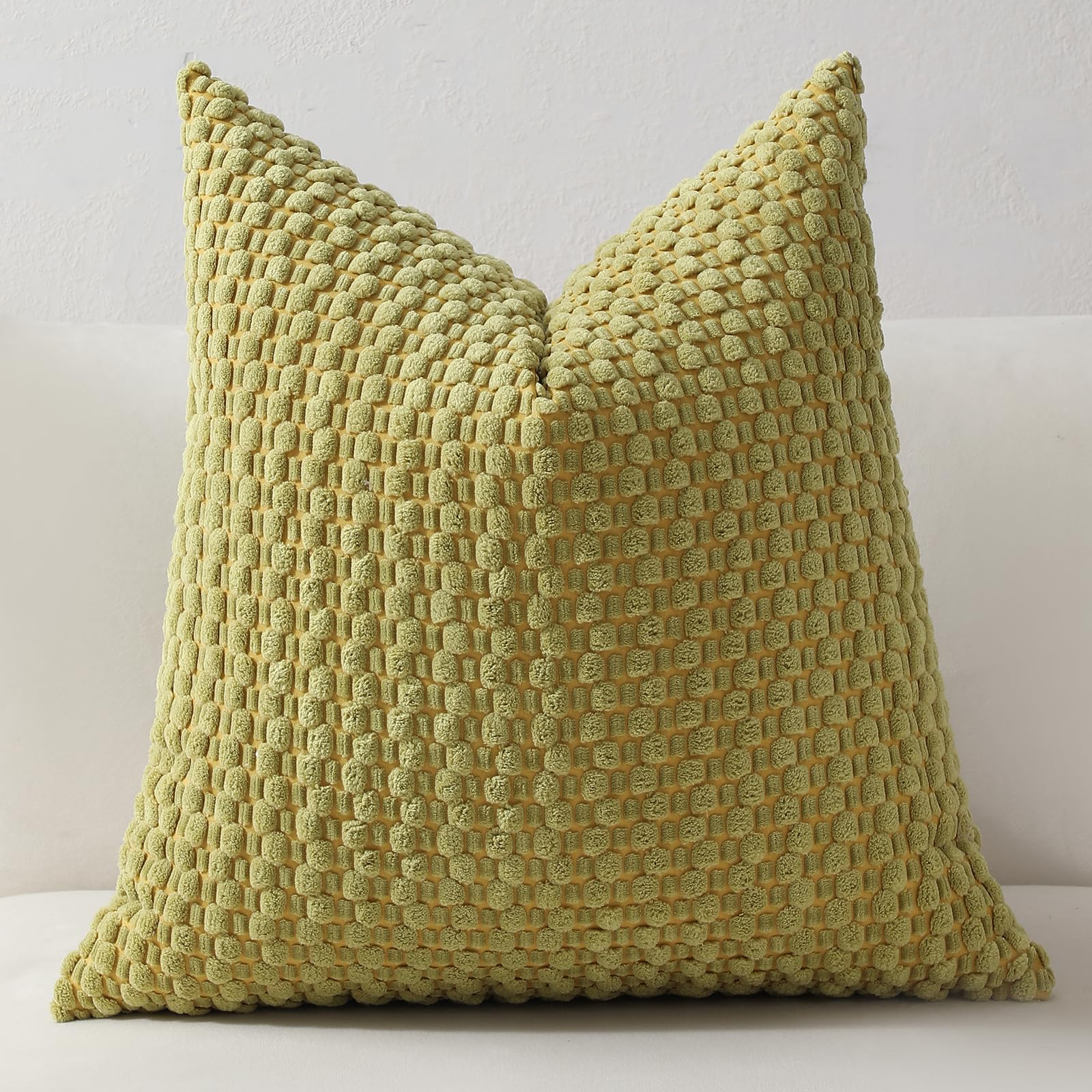 4-Piece Sofa Pillow Cover Set 20x20/18x18 inches, Soft Neutral Color Decorative Cushion Covers, Bohemian Corduroy Square Modern Pillowcases, Suitable for Sofa Living Room Bedding