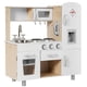 thumbnail image 2 of Cocina juguete de madera Costway con teléfono placa de Cocción Nevera Microondas fregadero Dispensador de agua, 2 of 7