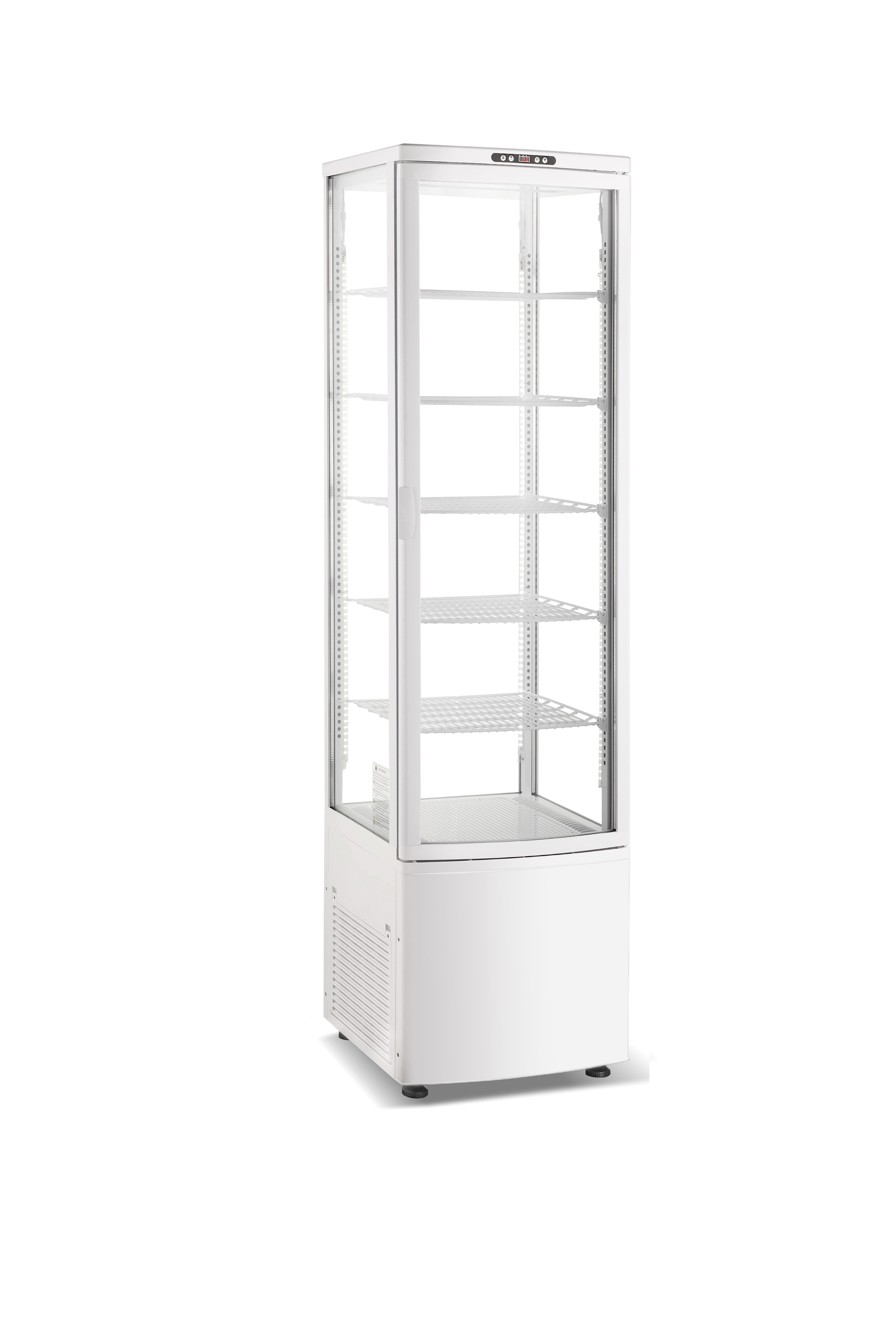 Commercial Refrigerator Display Case, 10.9 Cu.FT Single-Door Countertop Pastry Display Case with Interior LED Lighting, Double-Layered Glass, Countertop/Floor Refrigerator, 110v