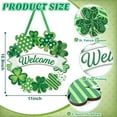thumbnail image 3 of Household Pendant, Ongmies Wooden St. Day Decoration Door Wreath for Front Door Sign Wall Signs Spring Decoration Irish Sign Welcome Hanging for Home Decor Outdoor I, Green, 3 of 7